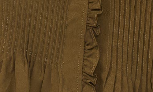 Parker Ruffle Pintuck Buttoned Shirt In Green