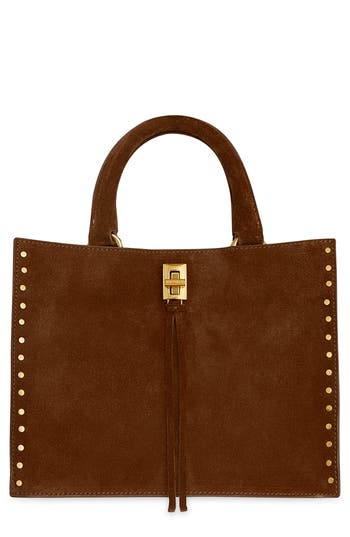 Rebecca Minkoff Small Darren Suede Tote In Brown