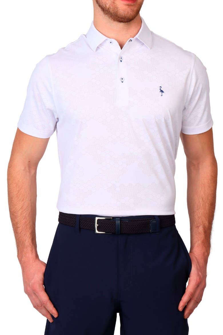 Honeycomb Textured Performance Polo, Alternate, color, DOVE WHITE