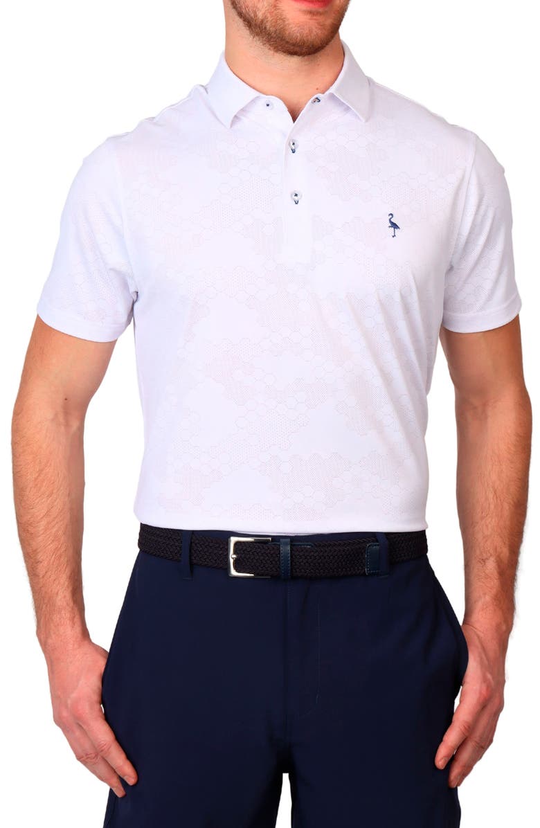 TailorByrd Honeycomb Textured Performance Polo, Alternate, color, Dove White