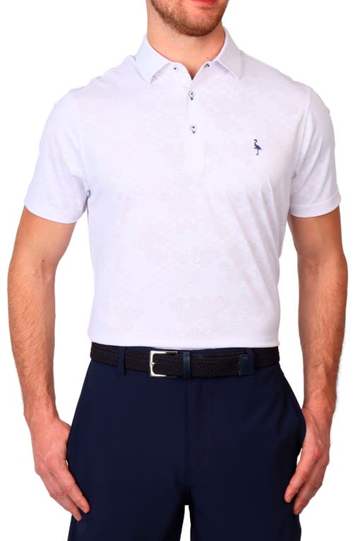 Tailorbyrd Honeycomb Textured Performance Polo In Dove White