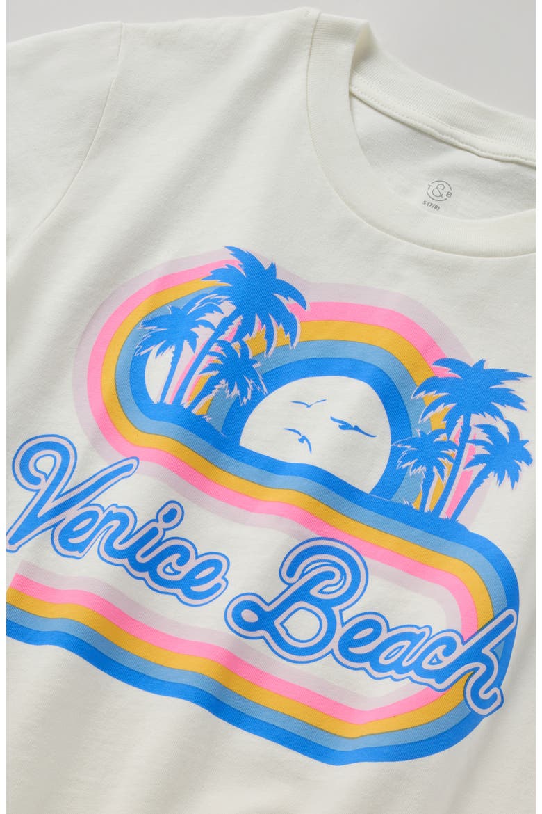 Kids' Crop Cotton Graphic T-Shirt, Alternate, color, IVORY VENICE