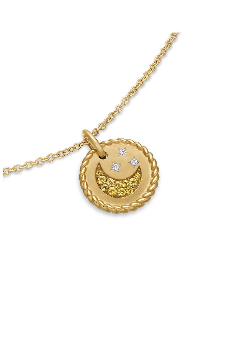 Cable Collectibles Moon & Stars Necklace with Diamonds & Yellow Sapphires in 18K Gold, Alternate, color, GOLD/ DIAMOND/ YELLOW SAPPHIRE