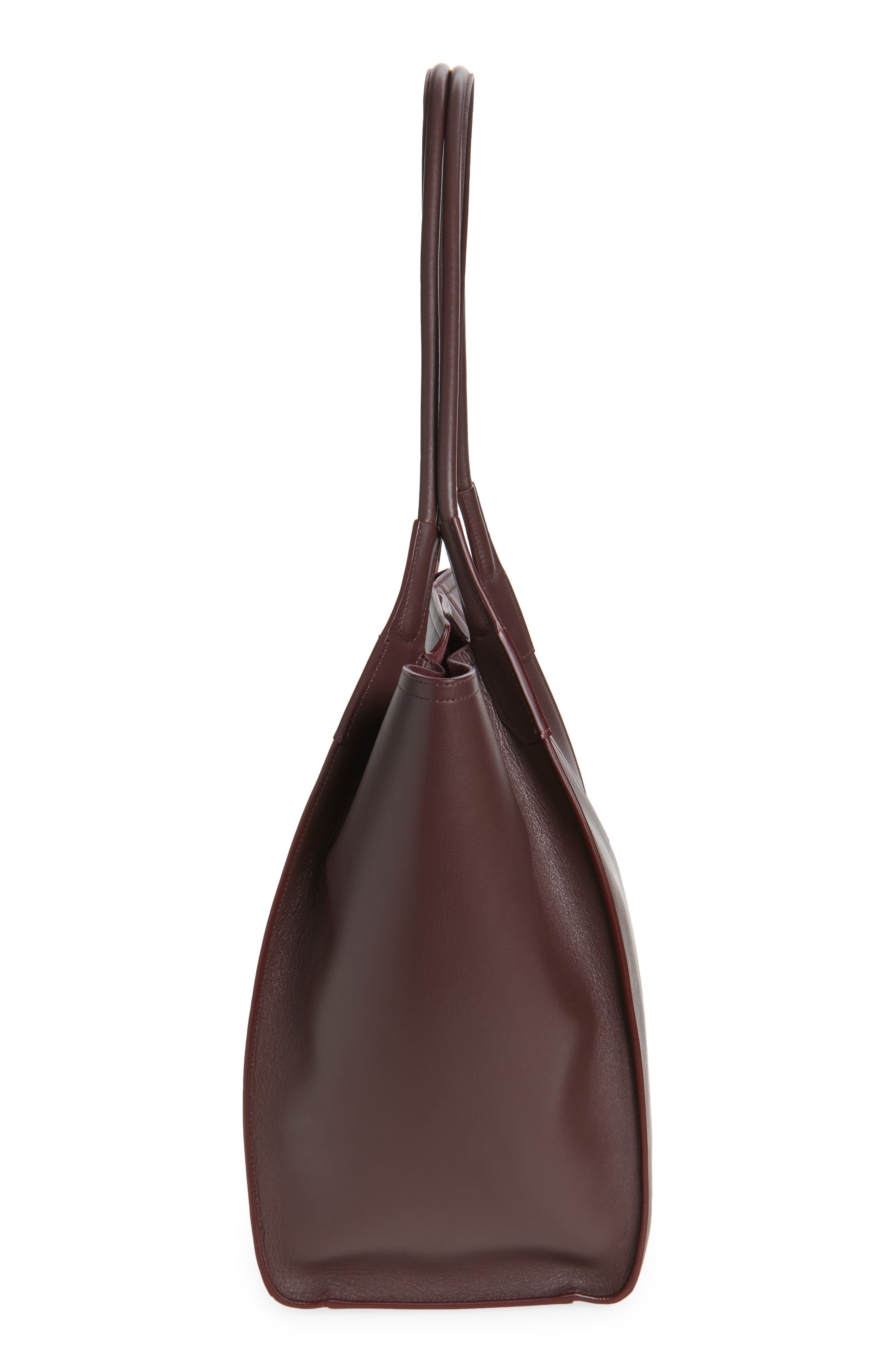 Victoria Leather Tote, Alternate, color, BURGUNDY