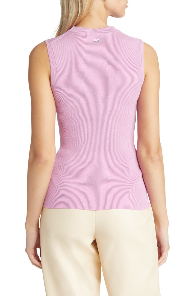 BOSS Feskies Funnel Neck Sleeveless Rib Sweater, Alternate, color, 