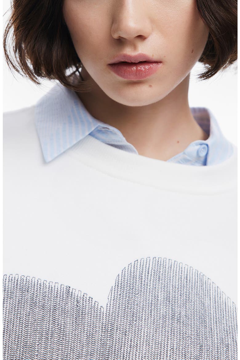 Flores Embroidered Graphic Sweatshirt, Alternate, color, WHITE
