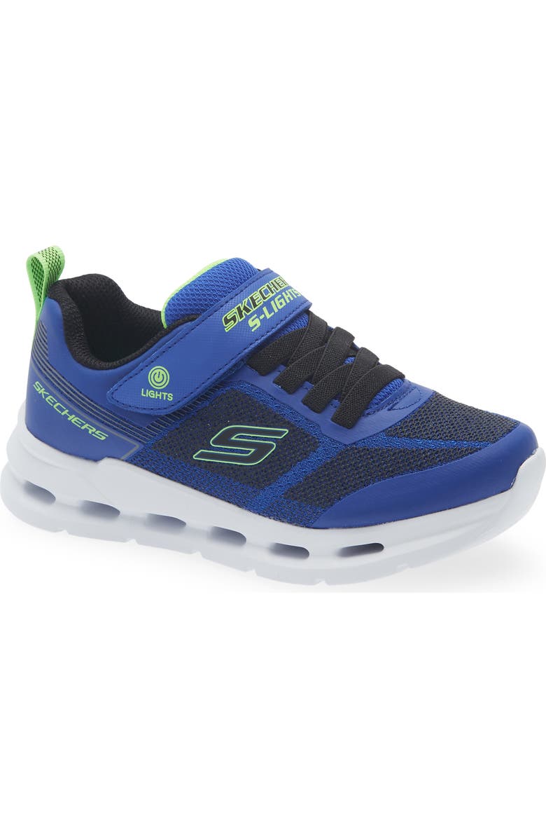 SKECHERS Kids' S-Lights<sup>®</sup> Glide-Step<sup>®</sup> Lights Sneaker, Main, color, Black/Blue