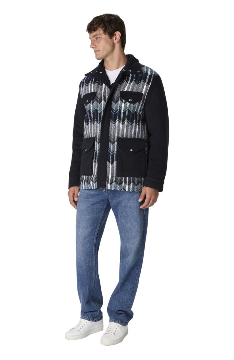 Missoni Field Jacket With Zigzag Pattern, Main, color, Black & Blue