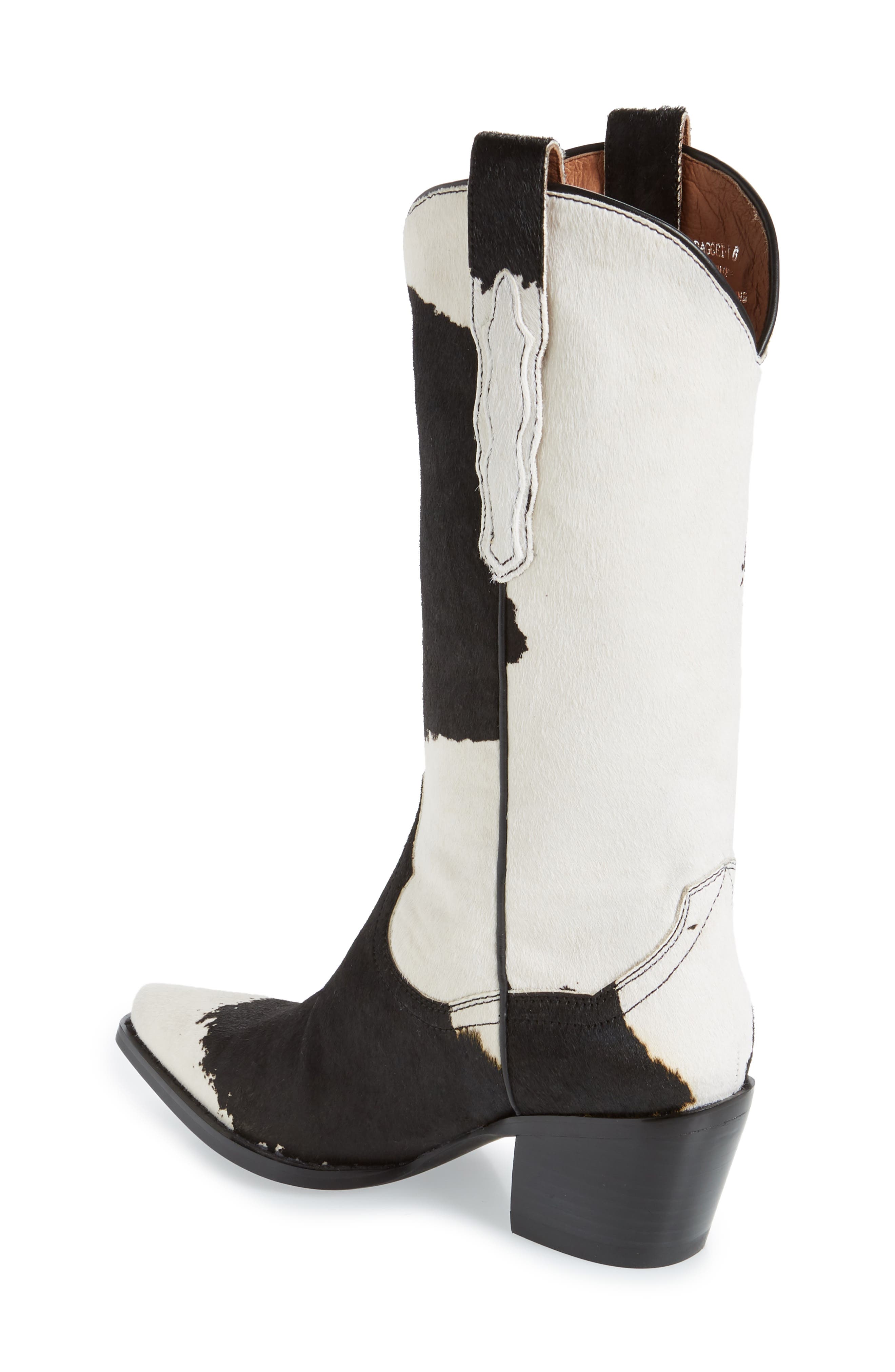 Dagget Genuine Calf Hair Western Boot, Alternate, color, BROWN WHITE COW PRINT