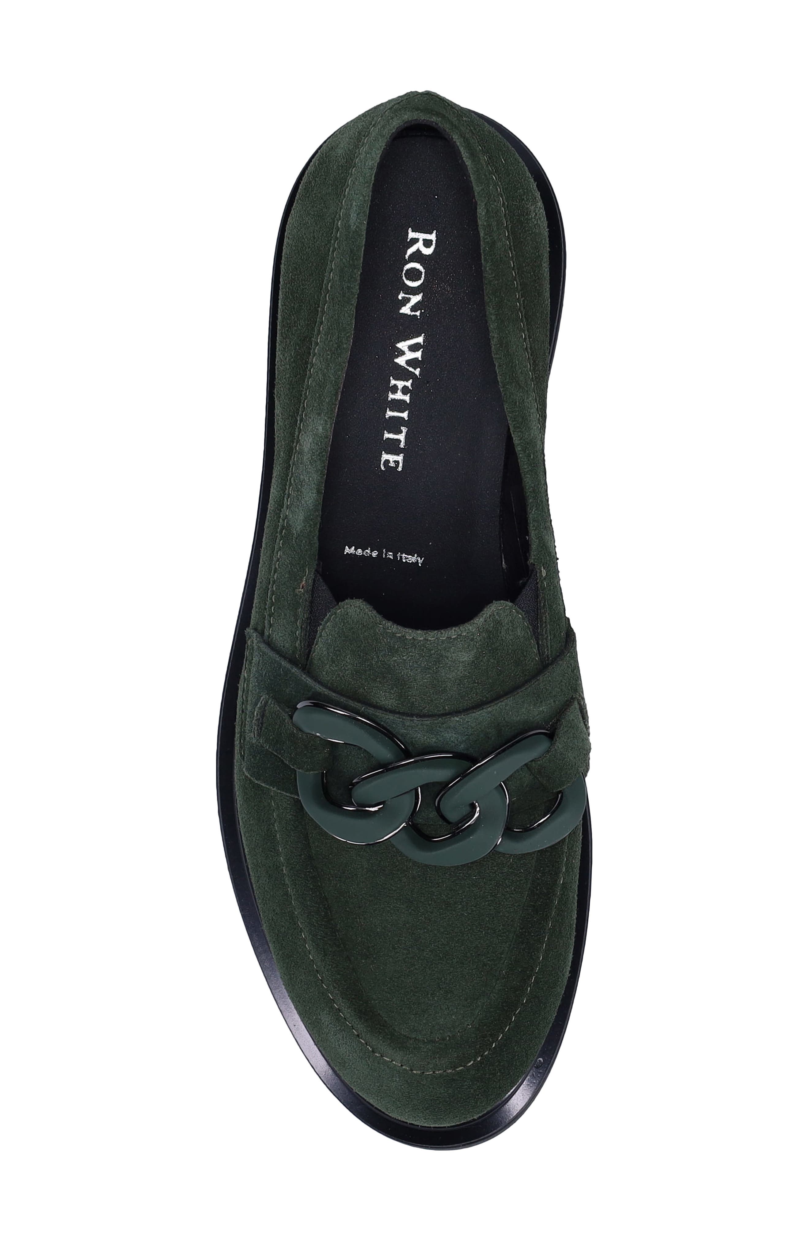 Allison Water Resistant Chain Loafer, Alternate, color, HUNTER GREEN