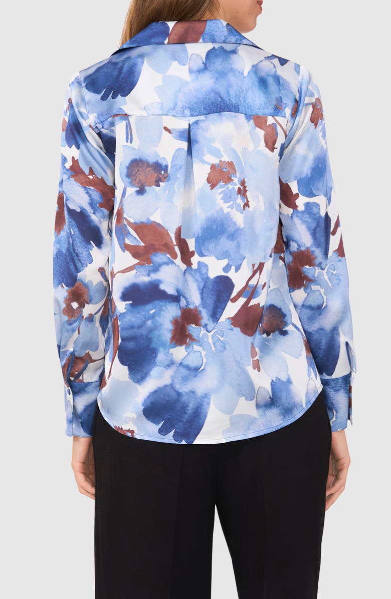 Halogen<sup>®</sup> Floral Button-Up Charmeuse Shirt, Alternate, color,