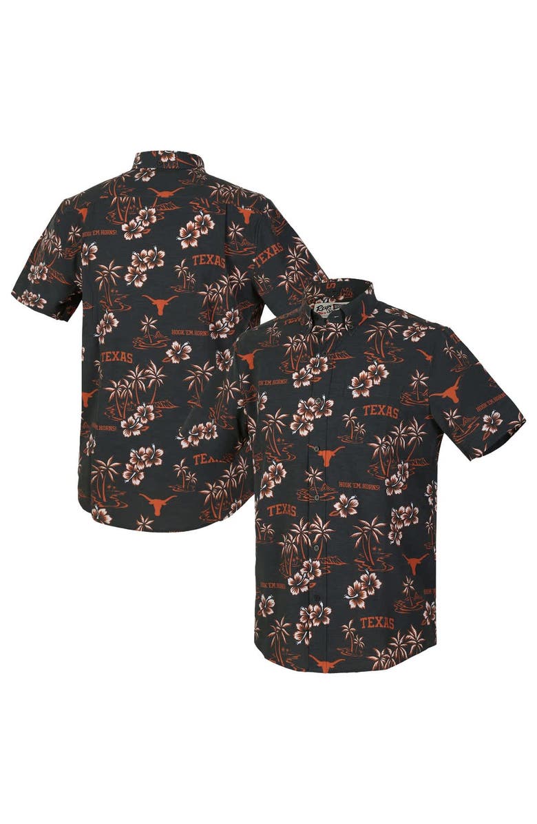Reyn Spooner Men
s Reyn Spooner Black Texas Longhorns Kekai Classic Tri-Blend Button-Down Shirt, Main, color, Black