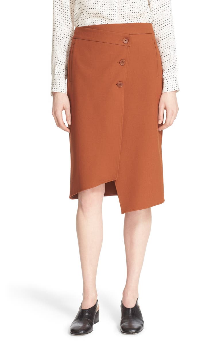Tibi Asymmetrical Wrap Skirt, Main, color, 