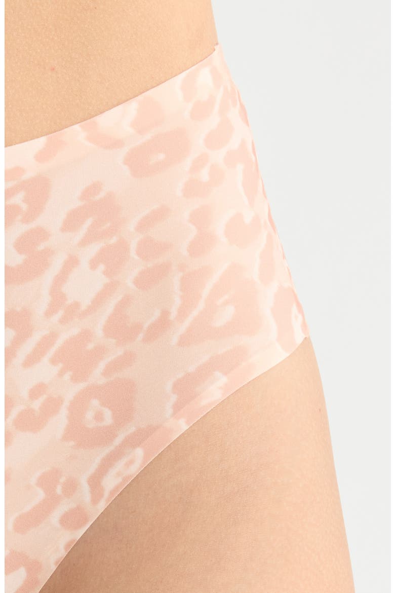 Softstretch High Waist Thong, Alternate, color, LEO BLUSH