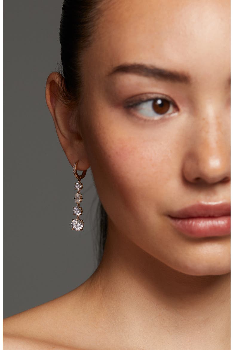 Stellar Linear Drop Earrings, Alternate, color, GOLD