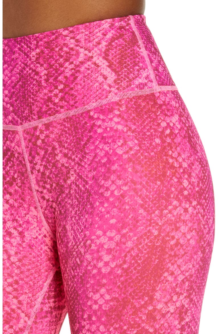 Snakeskin Print High Waist Leggings, Alternate, color, KNOCKOUT PINK