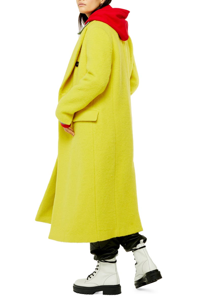 Toni Double Breasted Longline Coat, Alternate, color, YELLOW
