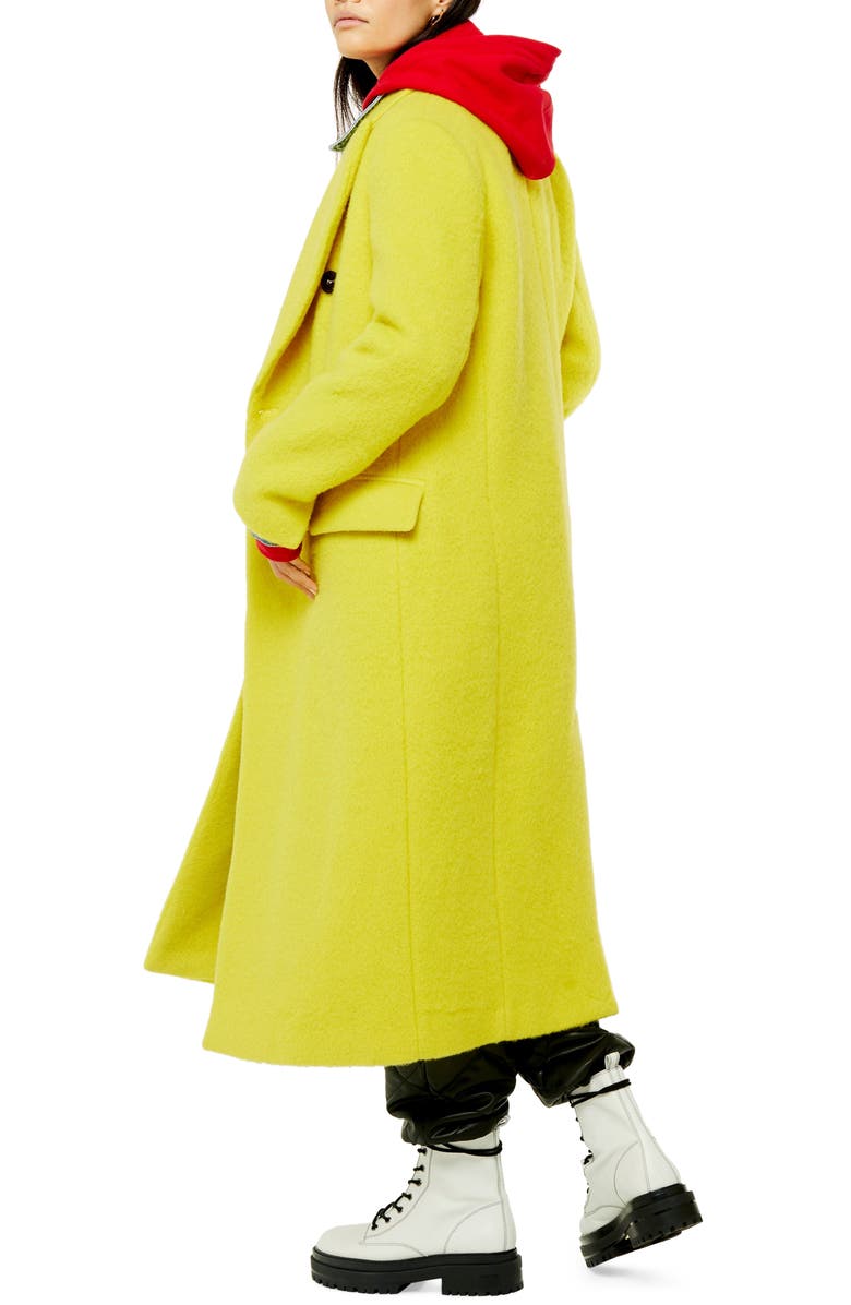 Topshop Toni Double Breasted Longline Coat, Alternate, color,