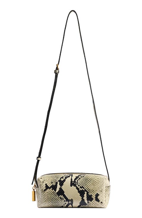 Mini Kye Snakeskin Embossed Leather Crossbody Bag