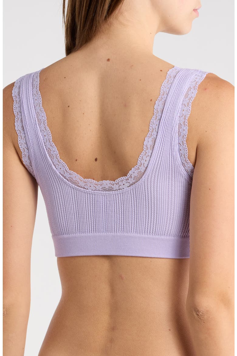 Ruched Longline Bralette, Alternate, color, MILLIE LAVENDER
