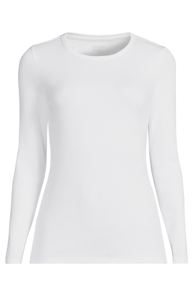 Lands' End Cotton Rib T-shirt, Alternate, color, White