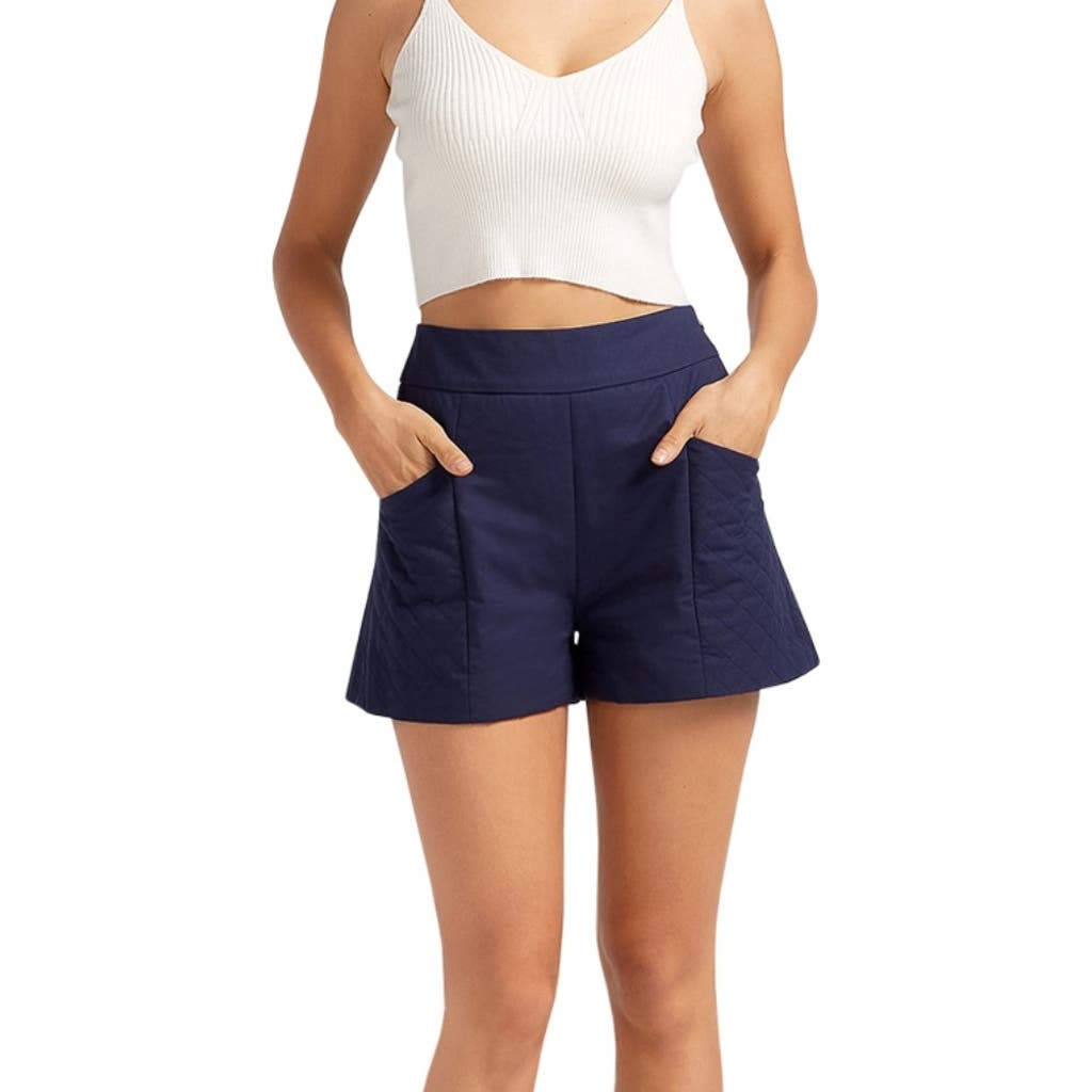 Belle & Bloom A Kind Of Magic Quilted Shorts In Blue