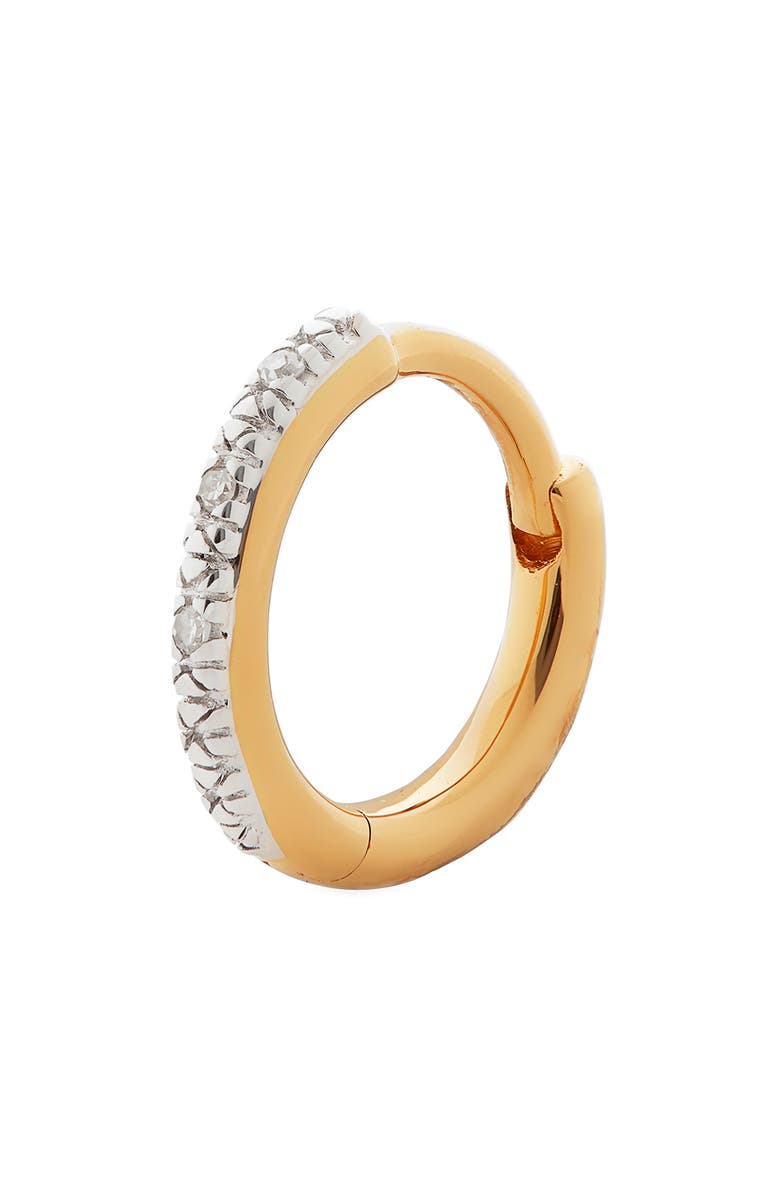 Monica Vinader Riva Mini Diamond Huggie Hoop Earring, Main, color, 