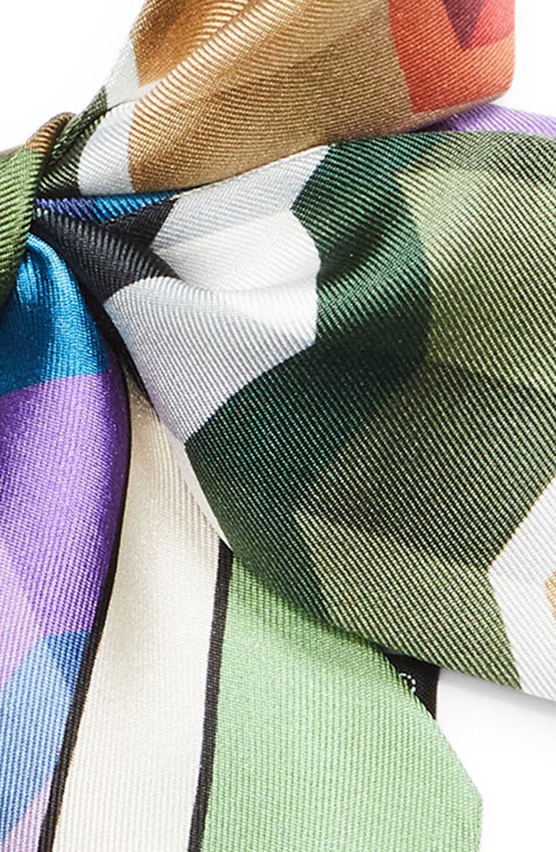 Missoni Zigzag Print Silk Skinny Scarf, Alternate, color, 0001 Green Purple Multi