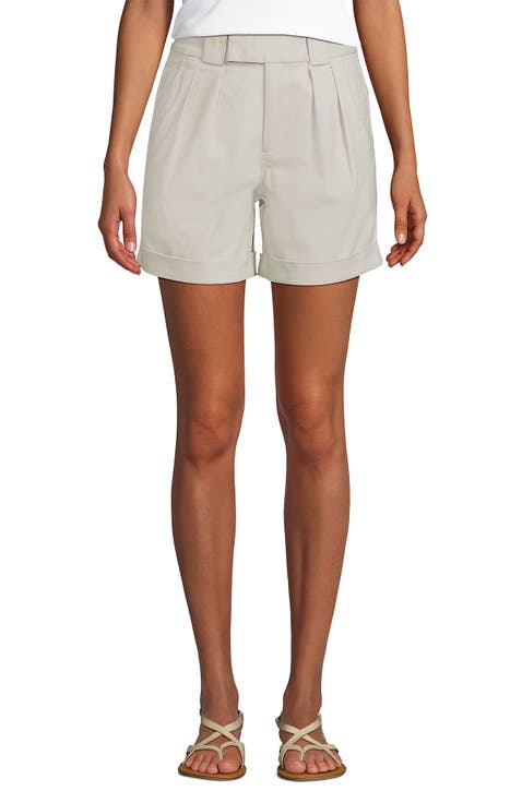 Chino High Rise Pleated 7" Shorts