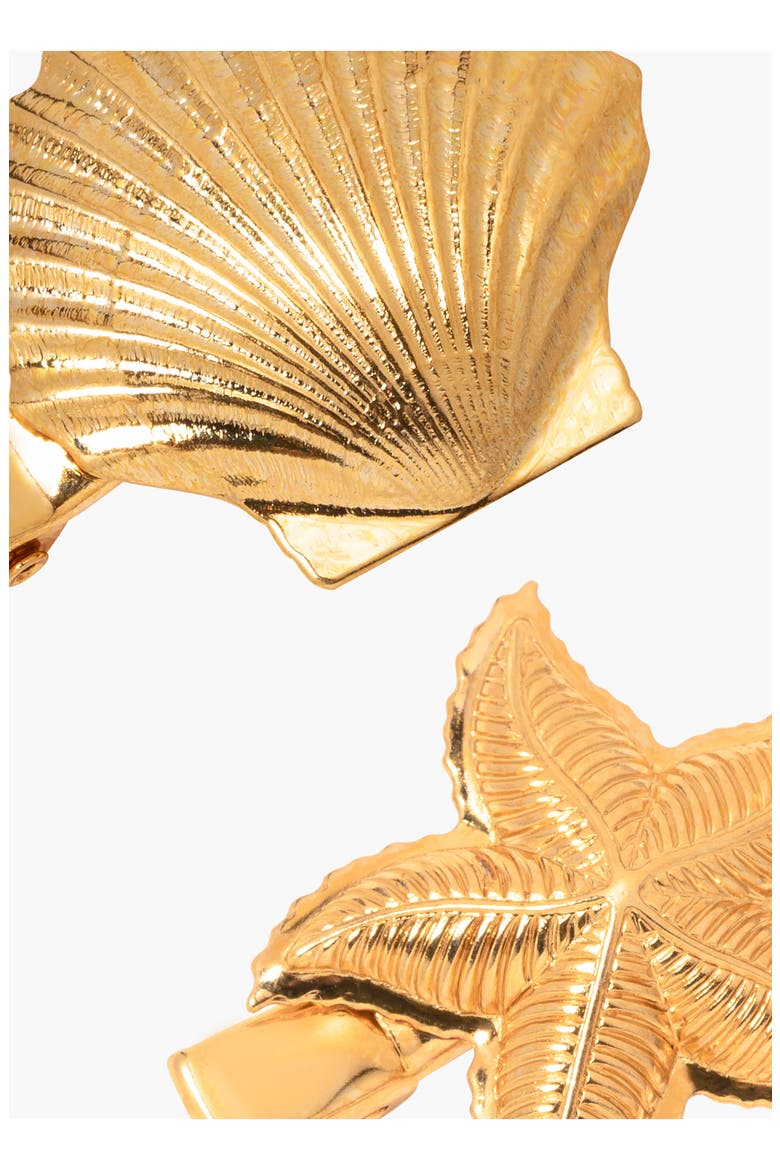 Set of 2 Oceane Barrettes, Alternate, color, GOLD
