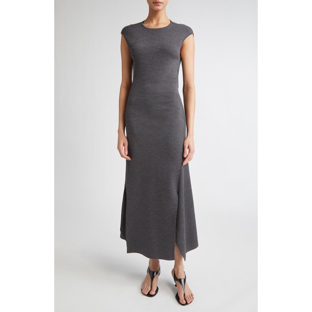 Fforme Clara Merino Wool Blend Knit Midi Dress In Gray