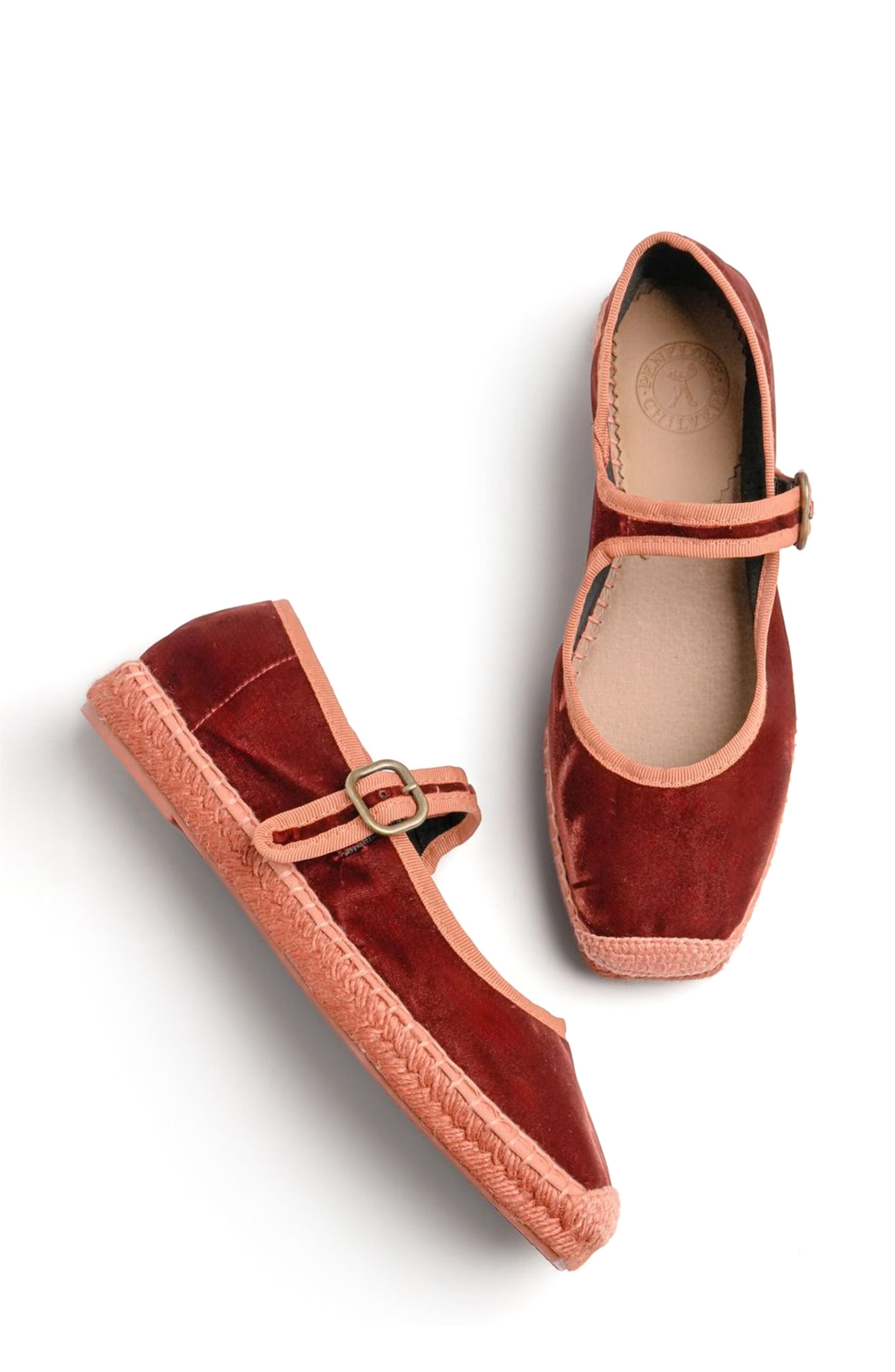 Penelope Chilvers Velvet Espadrille Mary Jane, Alternate, color, Marmalade