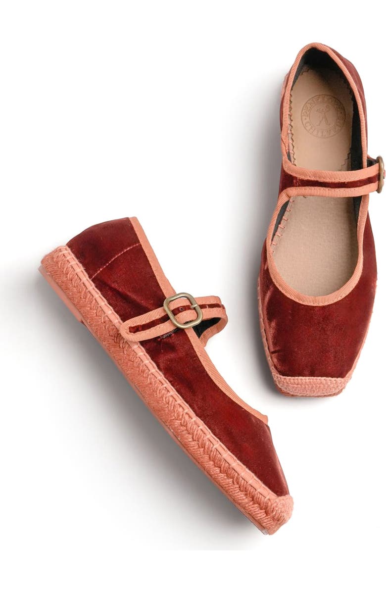 Penelope Chilvers Velvet Espadrille Mary Jane, Alternate, color, Marmalade