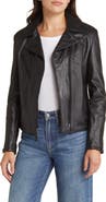 Schott NYC Clean Perfecto Asymmetric Leather Moto Jacket