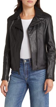 Schott NYC Clean Perfecto Asymmetric Leather Moto Jacket