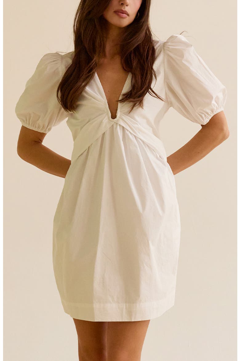 Poplin U-Wire Mini Dress, Alternate, color, White