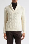 ISAIA Mixed Stitch Shawl Collar Cashmere Sweater