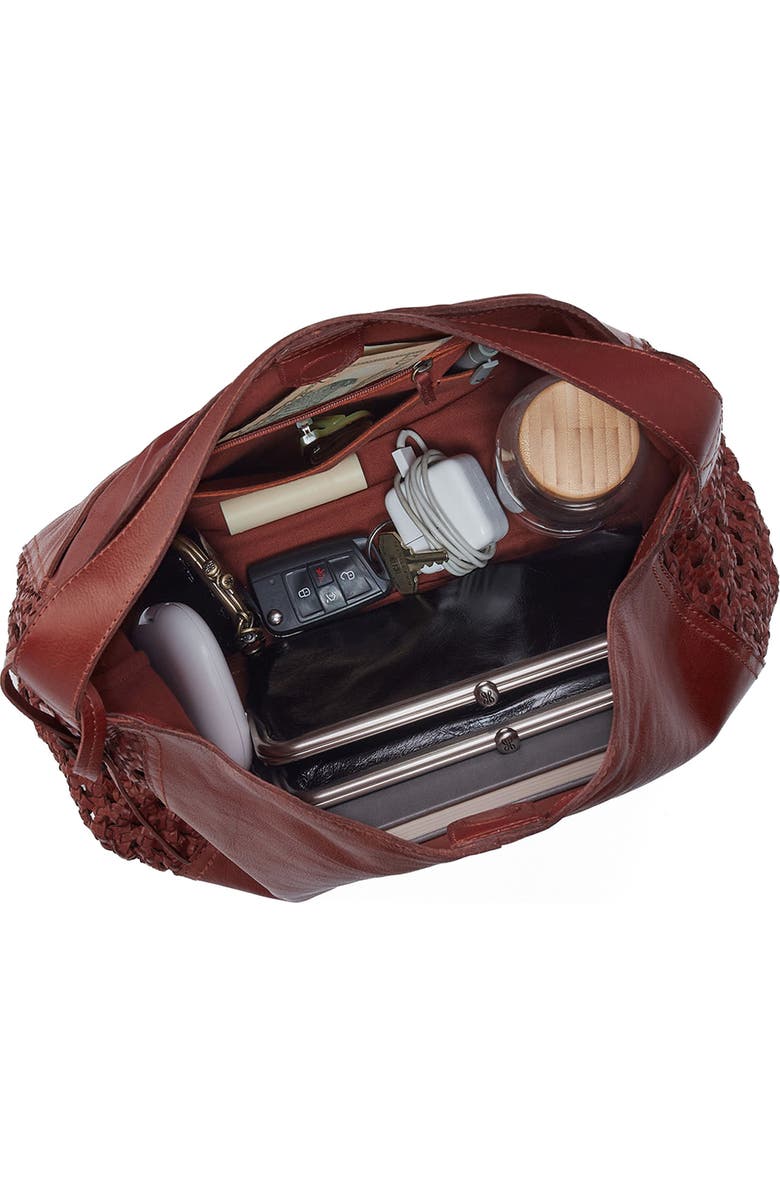 HOBO Hazel Leather Hobo, Alternate, color, Chestnut