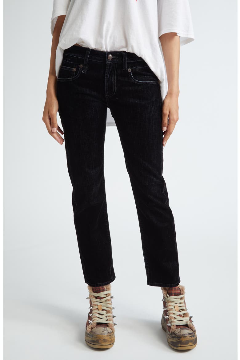 Straight Leg Jeans, Main, color, FLOCKED BLACK