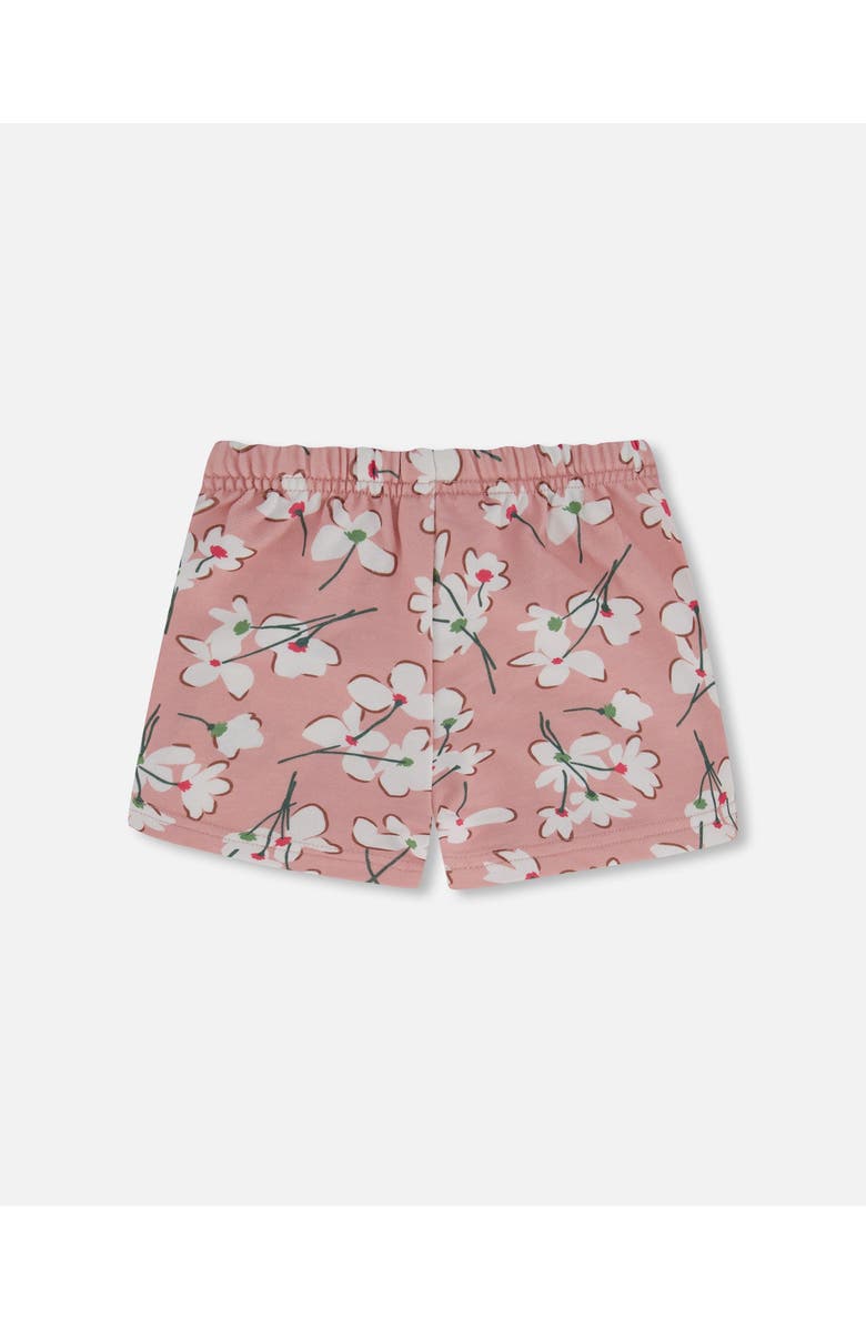 Deux par Deux Baby Girl's French Terry Short Pink Jasmine Flower Print, Alternate, color, 