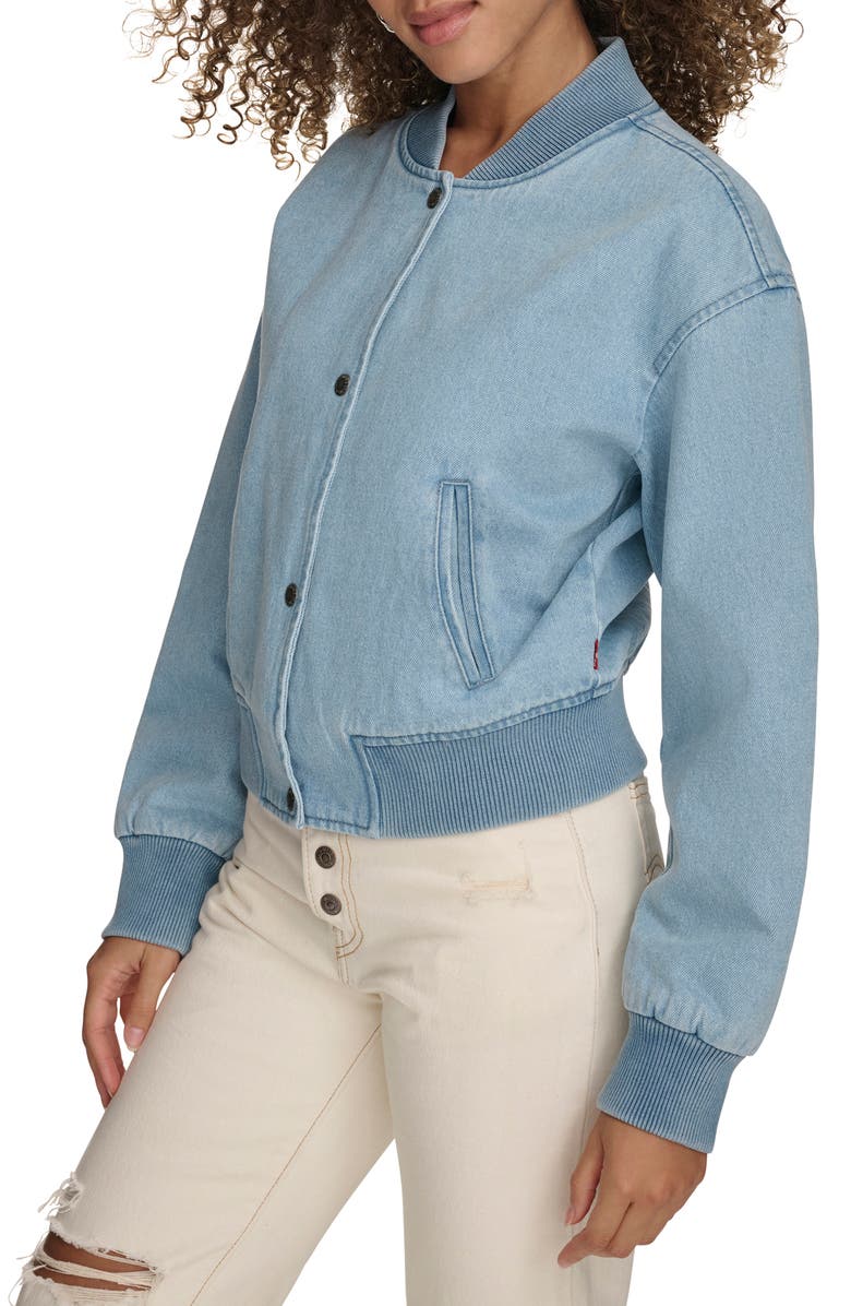 Levi's<sup>®</sup> Denim Crop Bomber Jacket, Alternate, color,