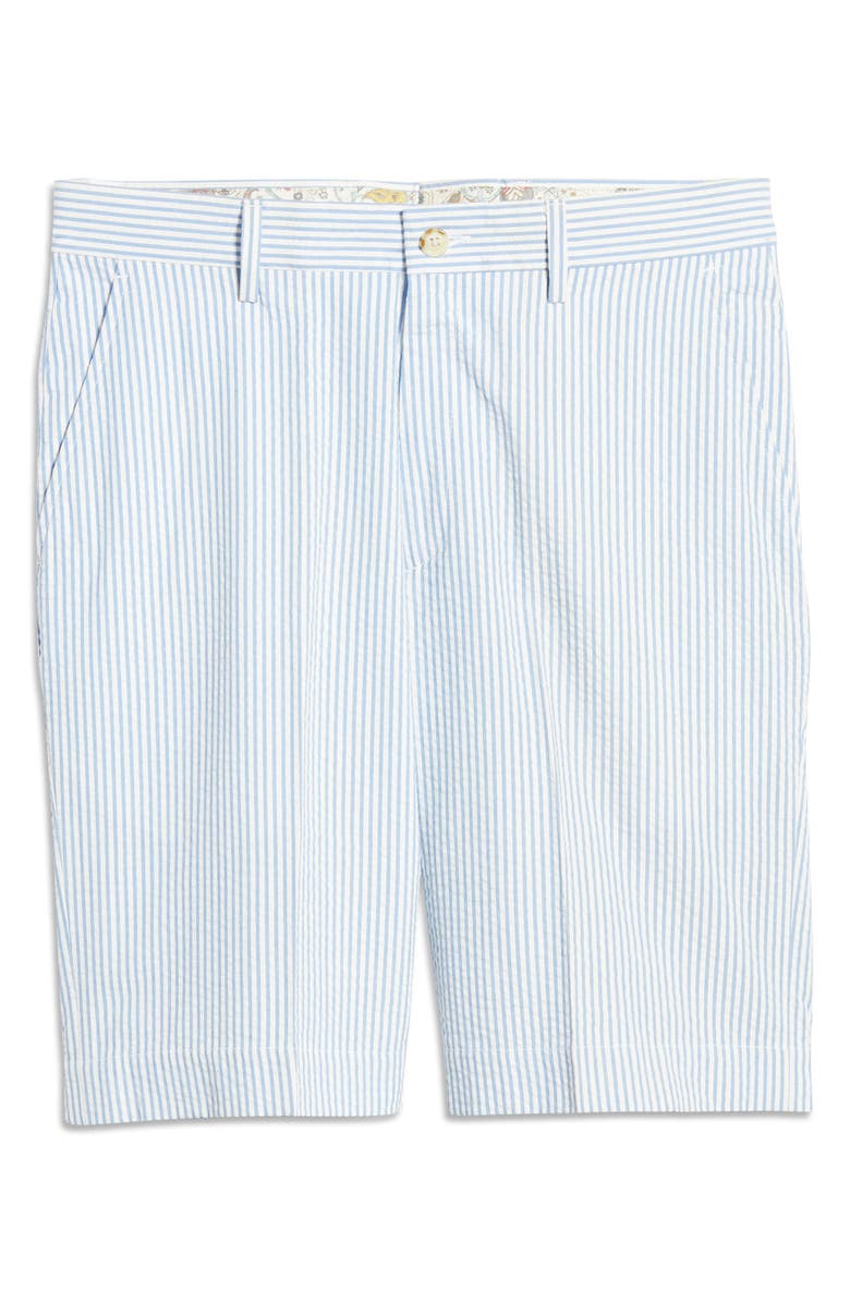 Berle Flat Front Seersucker Shorts, Alternate, color, Light Blue