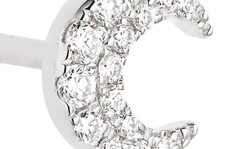 Maria Tash Diamond Moon Threaded Stud Earring In White Gold