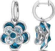 DELMAR London Blue Topaz Floral Drop Earrings