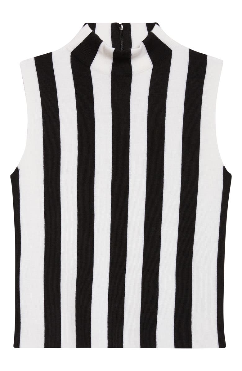 Akris punto Stripe Virgin Wool Knit Tank, Alternate, color, Black-Cream