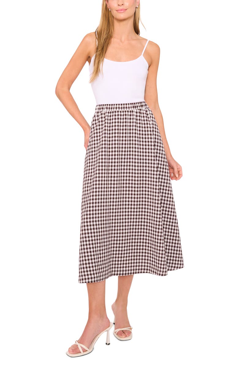 Halogen<sup>®</sup> Gingham Midi Skirt, Alternate, color, Chicory Coffee