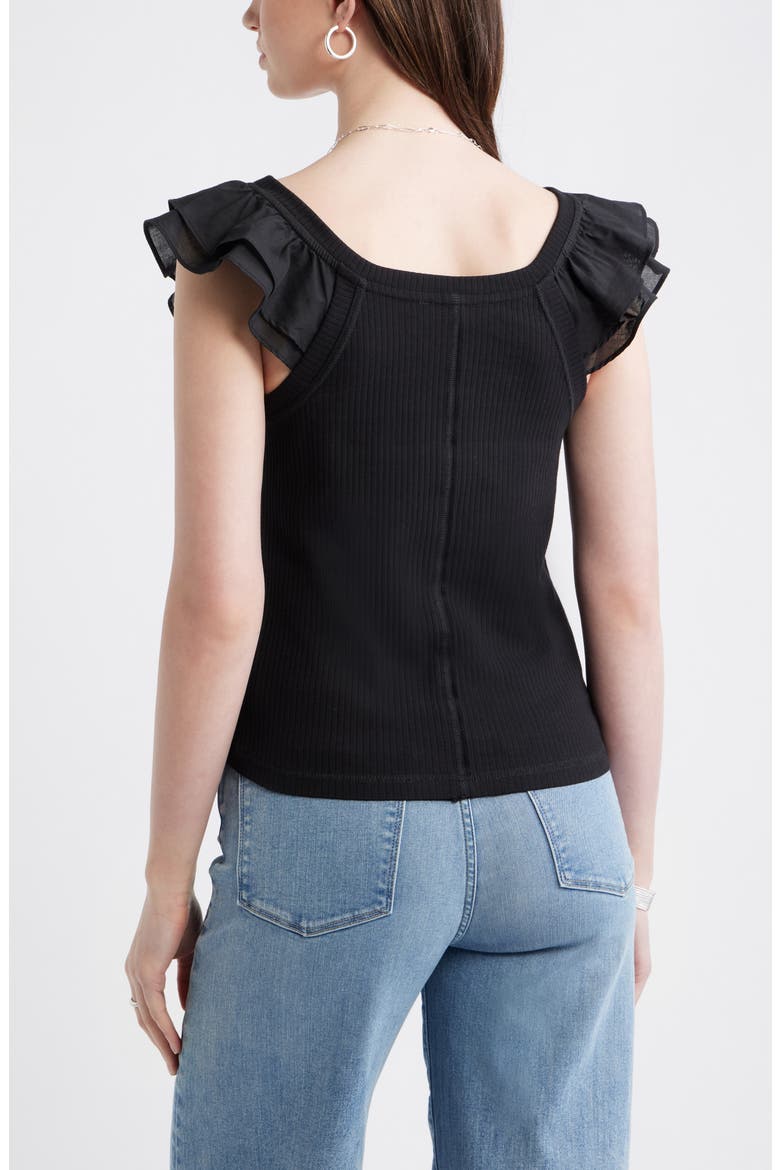 Rib Flutter Tank, Alternate, color, BLACK