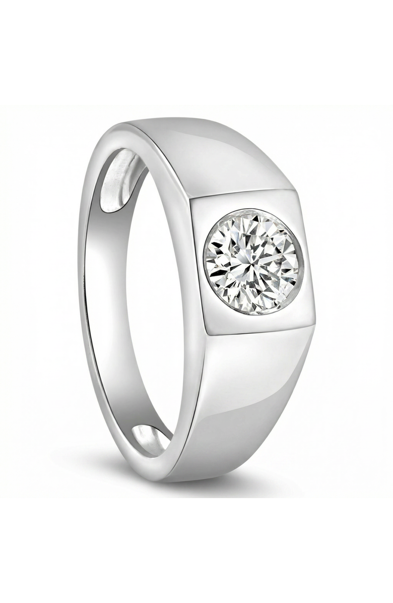 Bliss Diamond 1 Ct Solitaire Lab Grown Men's Diamond Wedding Ring in 10k Gold, Alternate, color, 10K White Gold