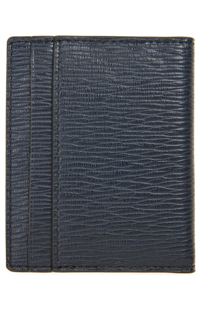 FERRAGAMO Revival Gancio Leather Card Case, Alternate, color, Deep Ocean