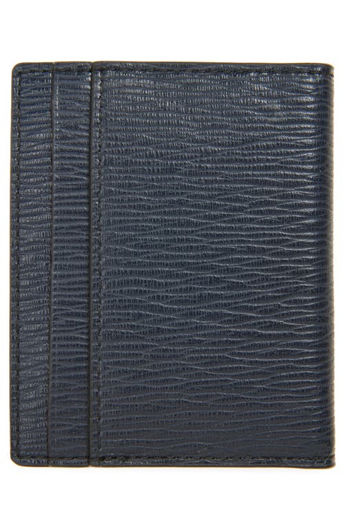 Ferragamo Revival Gancio Leather Card Case In Blue